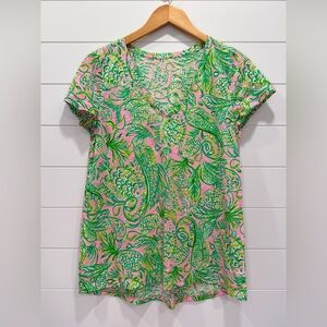 Lilly Pulitzer Vibrant Pink and Green Tee